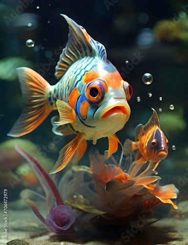 fish swimming in aquarium © Rhassanna