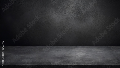 A minimalist dark concrete stage with a textured concrete backdrop  showcasing a grunge aesthetic. ideal for product displays  presentations  or digital backgrounds.