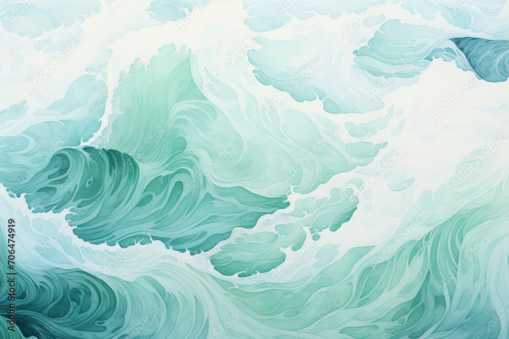 Obraz premium Light blue abstract background, sea waves with foam. Wavy strokes of oil paint texture