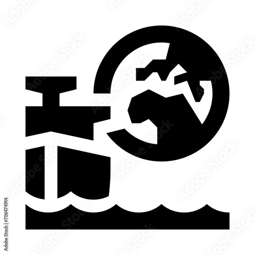 Cargo Container Ship Solid Icon