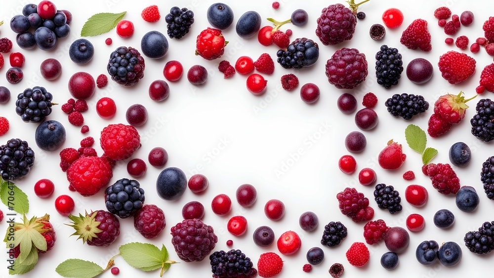 berries on white background berries on white background