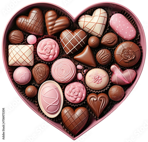 heart shaped box of chocolates illustration PNG element cut out transparent isolated on white background ,PNG file ,artwork graphic design.