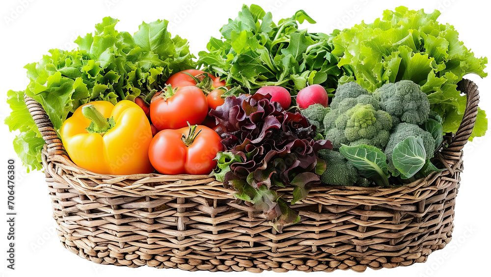 Fototapeta premium vegetables and salads illustration PNG element cut out transparent isolated on white background ,PNG file ,artwork graphic design.