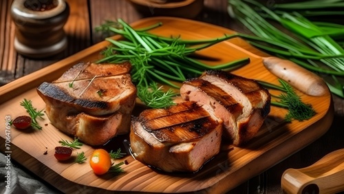 grilled chops with rosemary