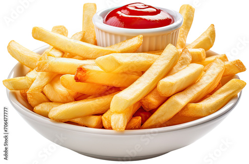 French fries and ketchup illustration PNG element cut out transparent isolated on white background ,PNG file ,artwork graphic design.