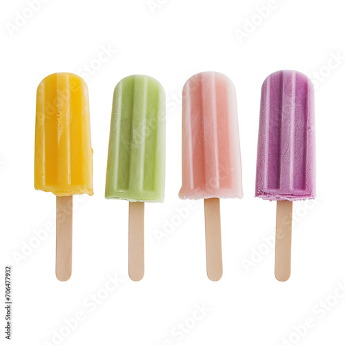 Popsicle ice creams isolated on white background. Minimalist style. 