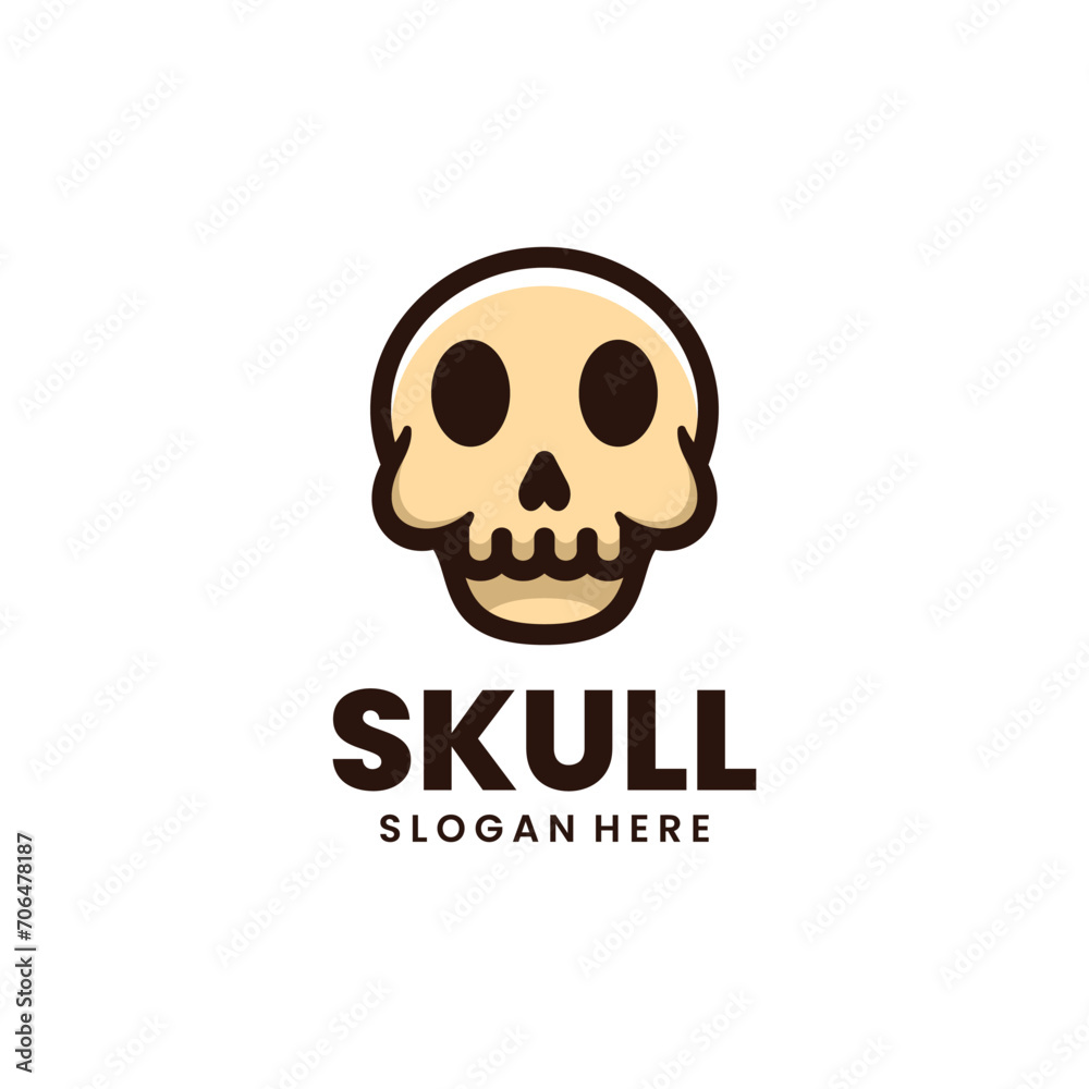skull simple mascot logo design