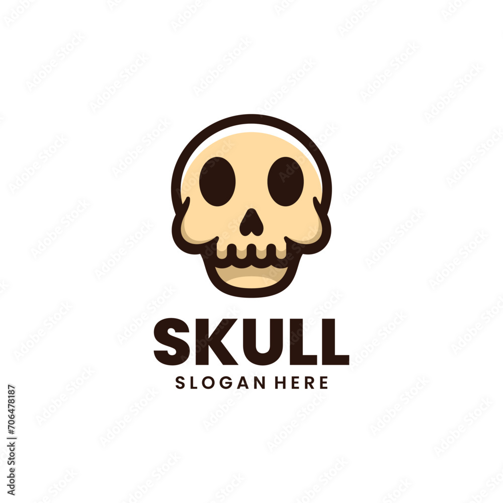Fototapeta premium skull simple mascot logo design