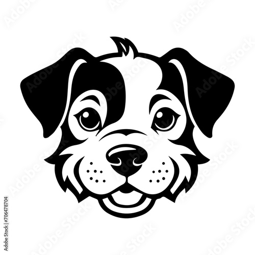 dog character logo template  isolated  vintage