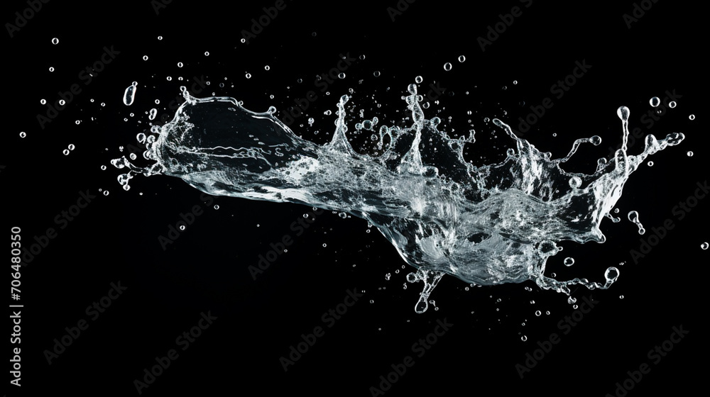 Obraz premium Splashing water on a black background. water splash refreshing black background