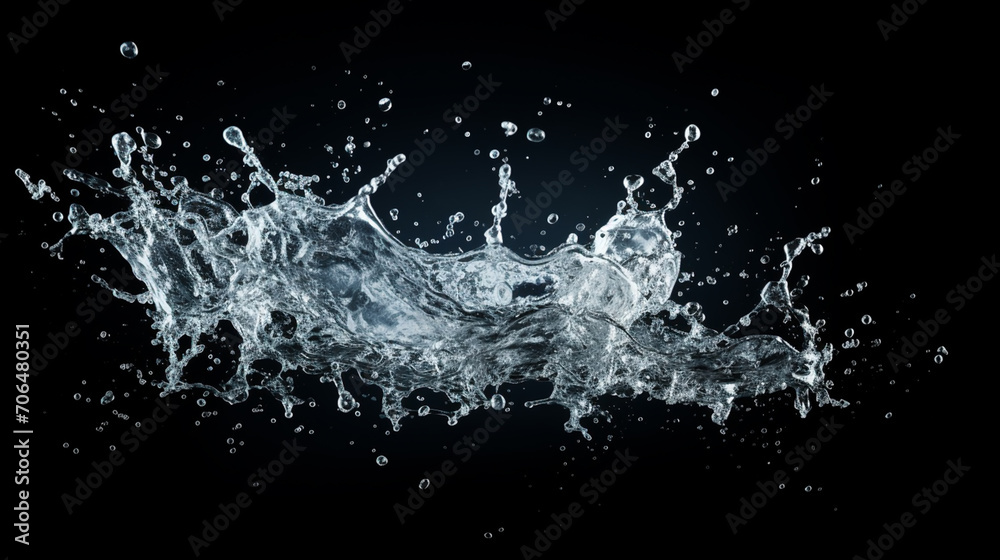 Splashing water on a black background. water splash refreshing black background