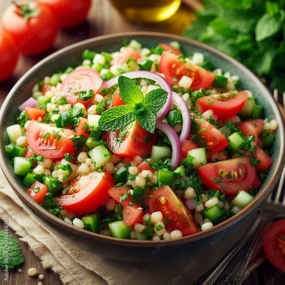 Fresh Tabbouleh Salad. generative ai