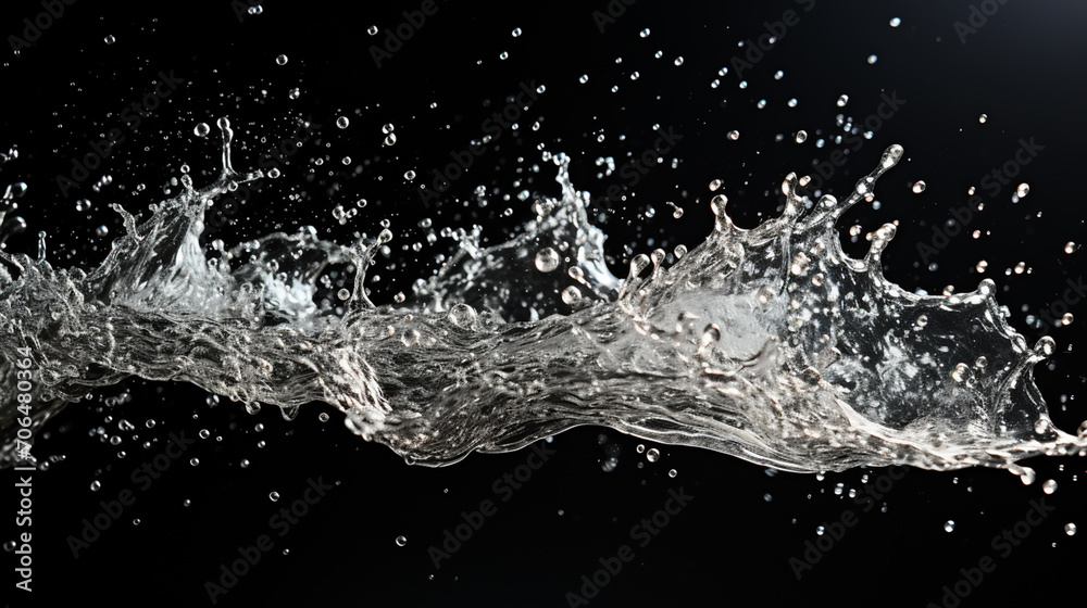 Obraz premium Splashing water on a black background. water splash refreshing black background