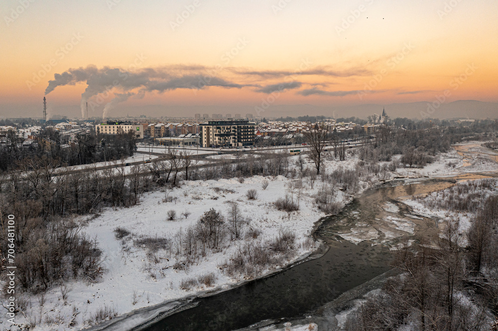 Obraz premium Zimowy Poranek, Nowy Sącz