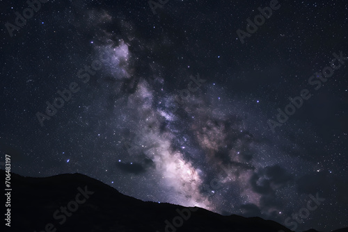 Galaktische Pracht: Die majestätische Schönheit der Milchstraße im nächtlichen Sternenhimmel photo