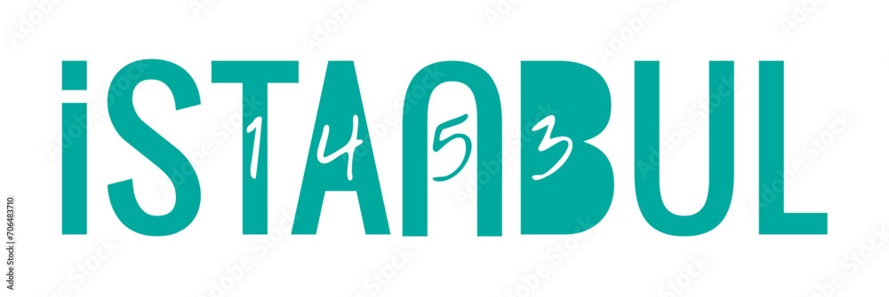 Obraz premium vector istanbul and 1453 logo