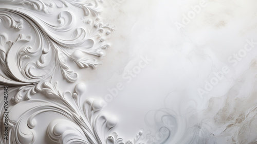 3d art Background. Paper flower. White roses paper. Wedding decorations. Decorative bridal bouquet, isolated floral design elements.