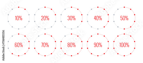 vector percentiles. round percents concept photo