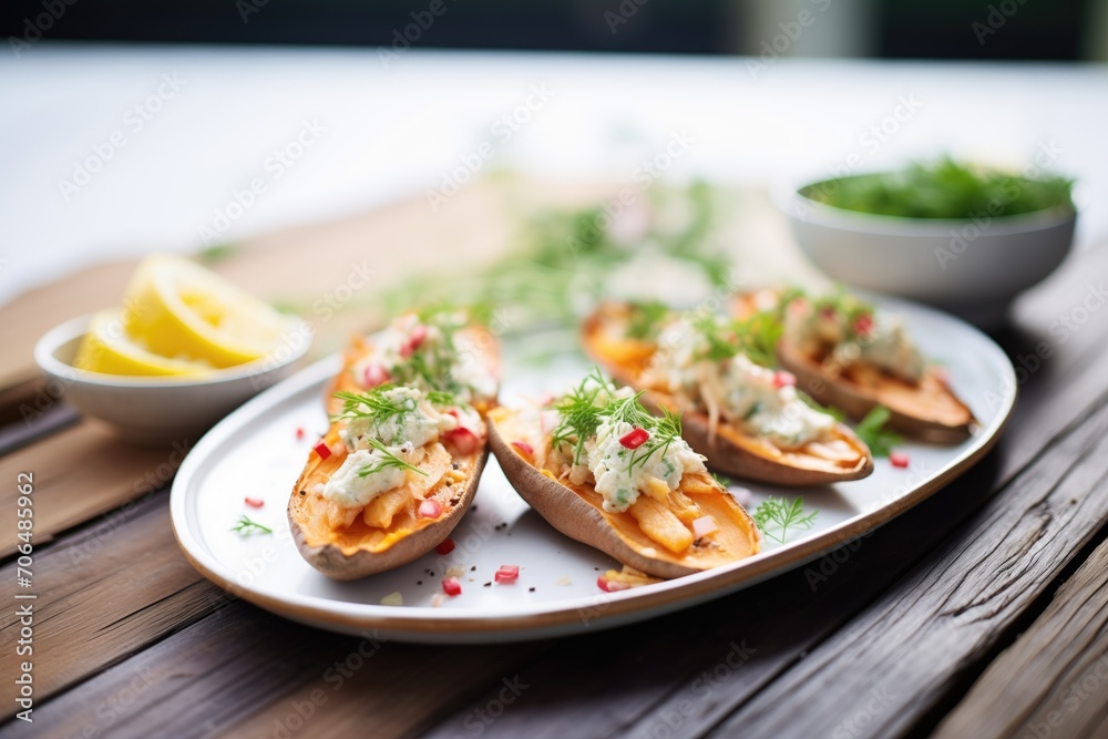 arrangement of sweet potato skins with cinnamon and nutmeg arrangement of sweet potato skins with cinnamon and nutmeg