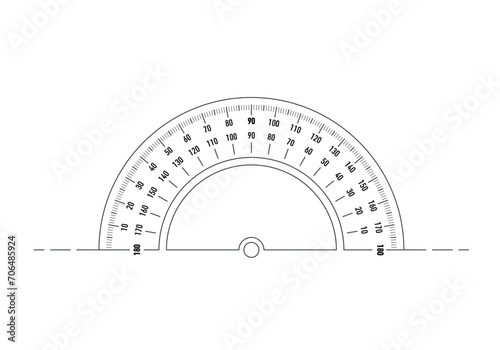 vector protractor on white background