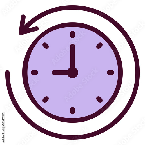 History Outline Colour Icon