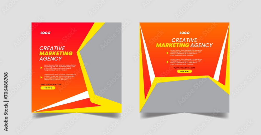 Template for digital business marketing banners on social media postsDigital business marketing banner for social media post template