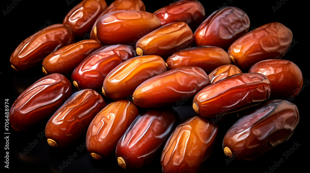 Dates fruit isolated on black background Dates fruit isolated on black background
