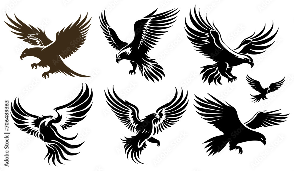Obraz premium Eagle Silhouettes.Vector illustration ready for vinyl cutting
