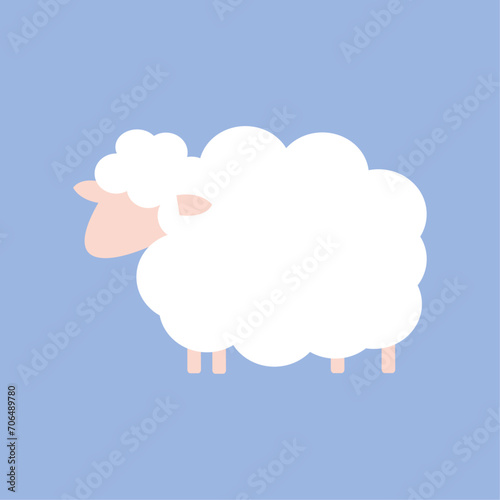 Illustration vectorielle d'un mouton. Dessin moderne d'un animal mignon, vecteur de moutons. Animaux de la ferme. Dessiné à la main. 2 couleur, bichromie.  Chèvre, agneaux, compter les moutons photo
