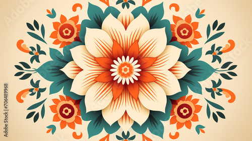Vintage indian background abstract with elements flowers