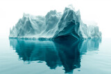 3d image sections of a.Iceberg floating in the middle of the sea.