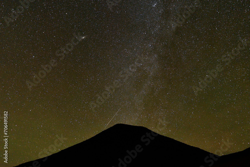 THE GEMINID METEOR SHOWER AND THE SHOOTING STARS AND THE MILKY WAY FROM THE DESERT photo