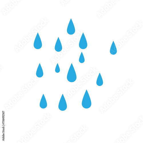 cartoon rainwater falling