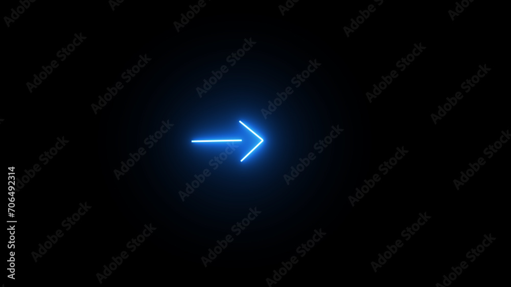 Arrow blue glowing neon ui ux icon. Glowing sign logo vector Right arrow blue glowing neon ui ux icon Arrow blue glowing neon ui ux icon. Glowing sign logo vector Right arrow blue glowing neon ui ux icon