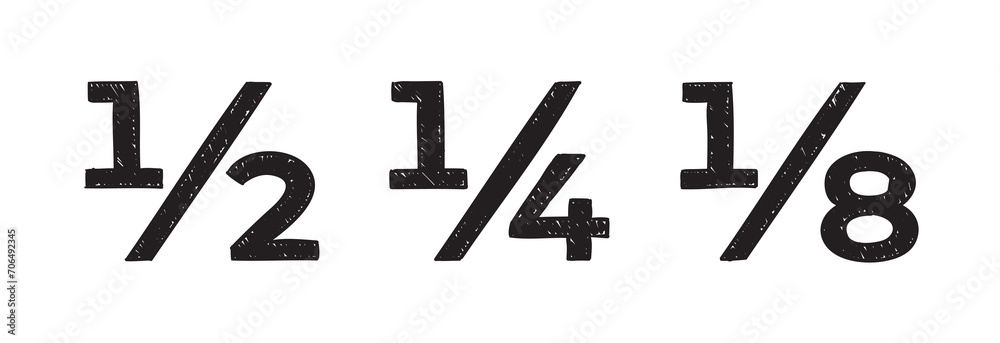 vector hand drawing fractional figures