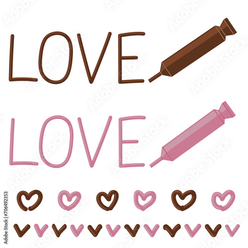 チョコペンで書いた文字