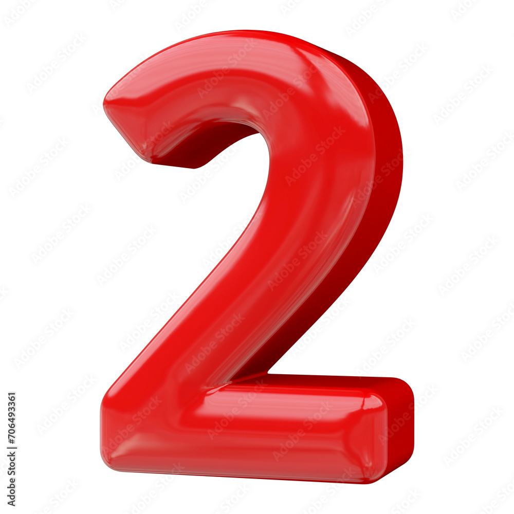 2 number red 3d render 2 number red 3d render