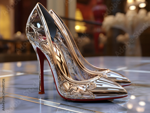 Luxury Very Expensive Fashion Elegant Women Shoes AI Photo