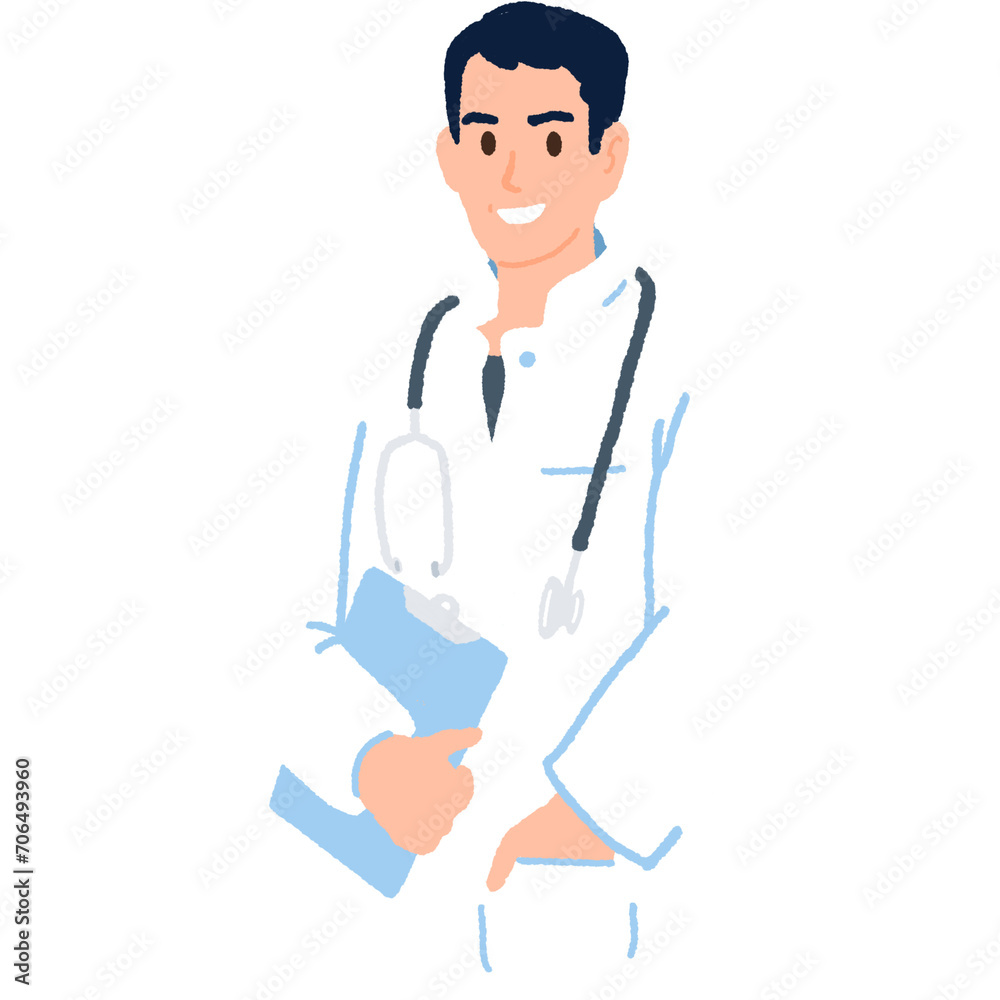 Healthcare medicine professional and doctor character concept. Hospital medical people in flat style of png.