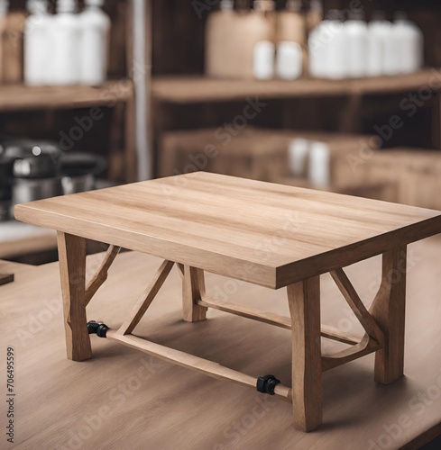 Empty Wooden Table For Product Display