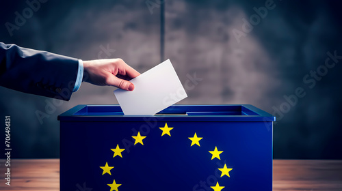 Voting in the European elections. European Parliament. Ballot box