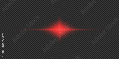 Red horizontal light effect of lens flares