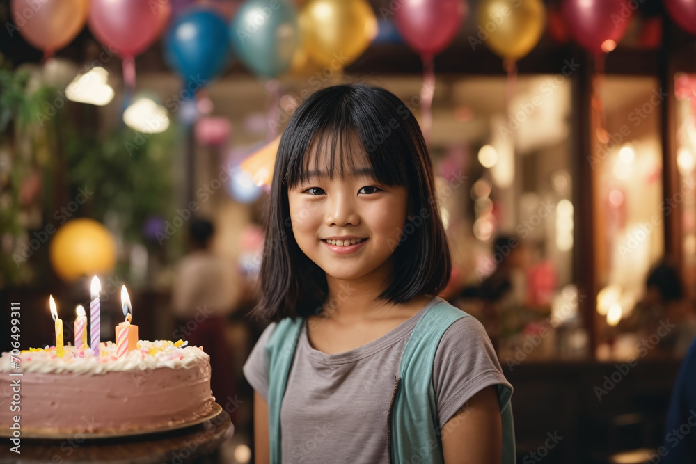 young woman portrait in the birthday party