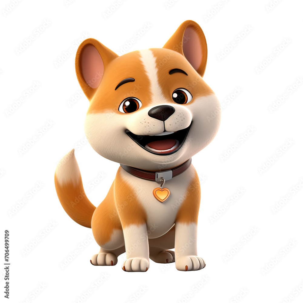 Charming Shiba Inu Dog Cartoon Ai Generative