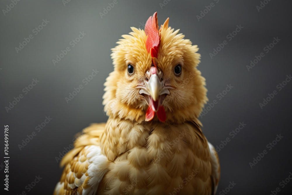 chicken on grey background