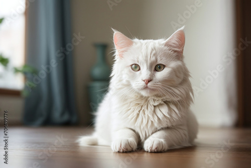 white persian cat portrait
