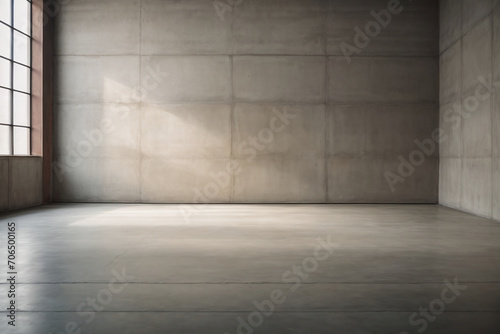 concrete wall with concrete floor and shadow	