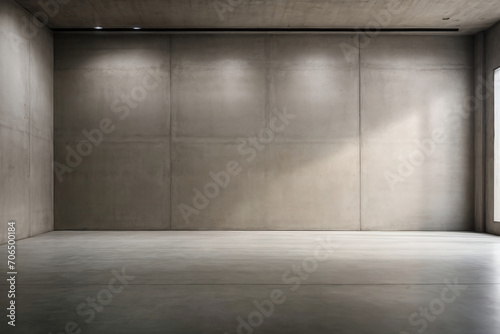 concrete wall with concrete floor and shadow 