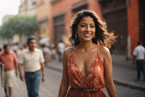 young mexican woman portrait in the Mexico City street