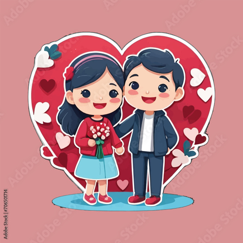 vector design couple lover celebrate valentine day 
